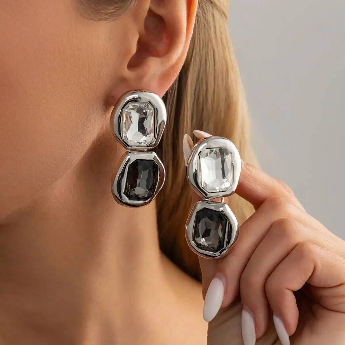 Z Vintage Fashion - IngeSight.Z 독특한 럭셔리 빅 글래스 라인스톤