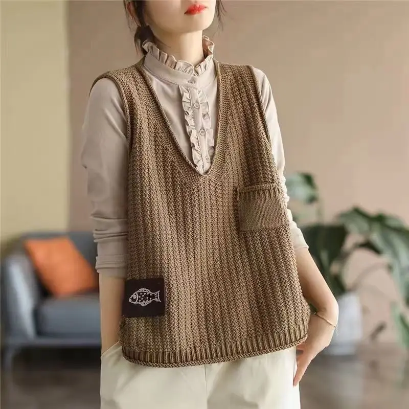 Vintage Fashion Trends 2026 - 공개된 상품: 여성용 니트 조끼, 솔리드
