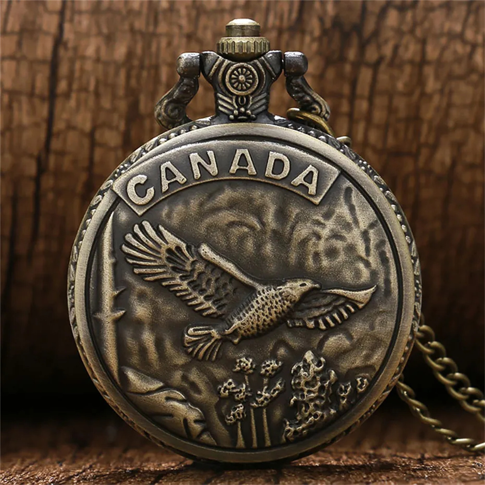 Vintage Fashion Canada - 빈티지 청동 캐나다 독수리 디자인 포켓