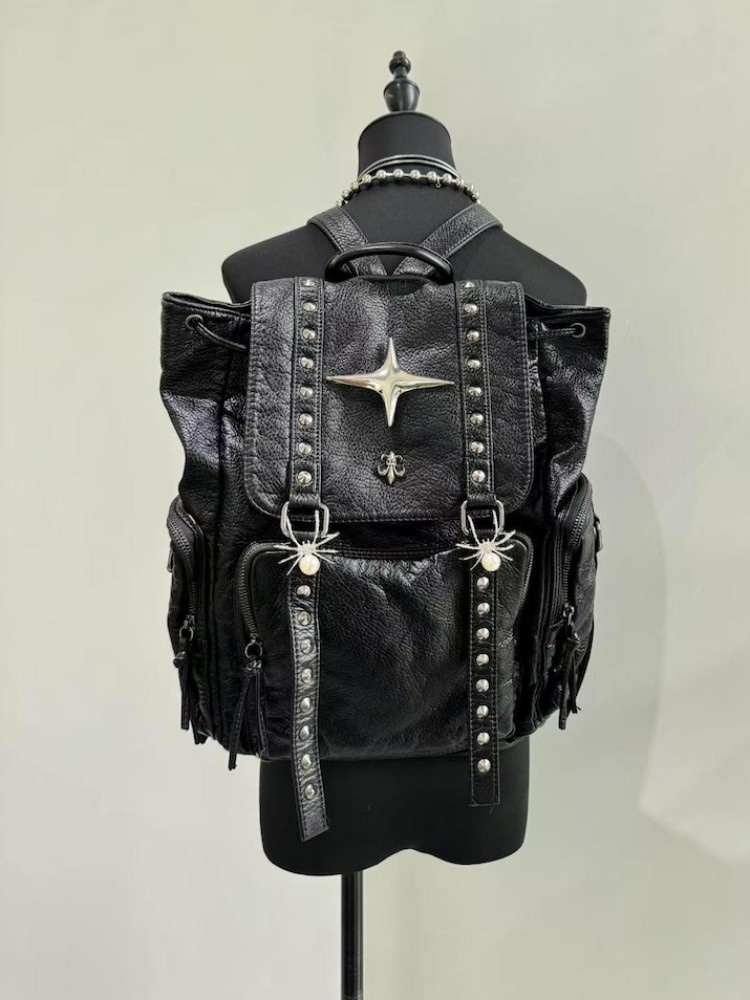 Vintage Fashion Boutique - 고딕 펑크 PU 가죽 숄더 백