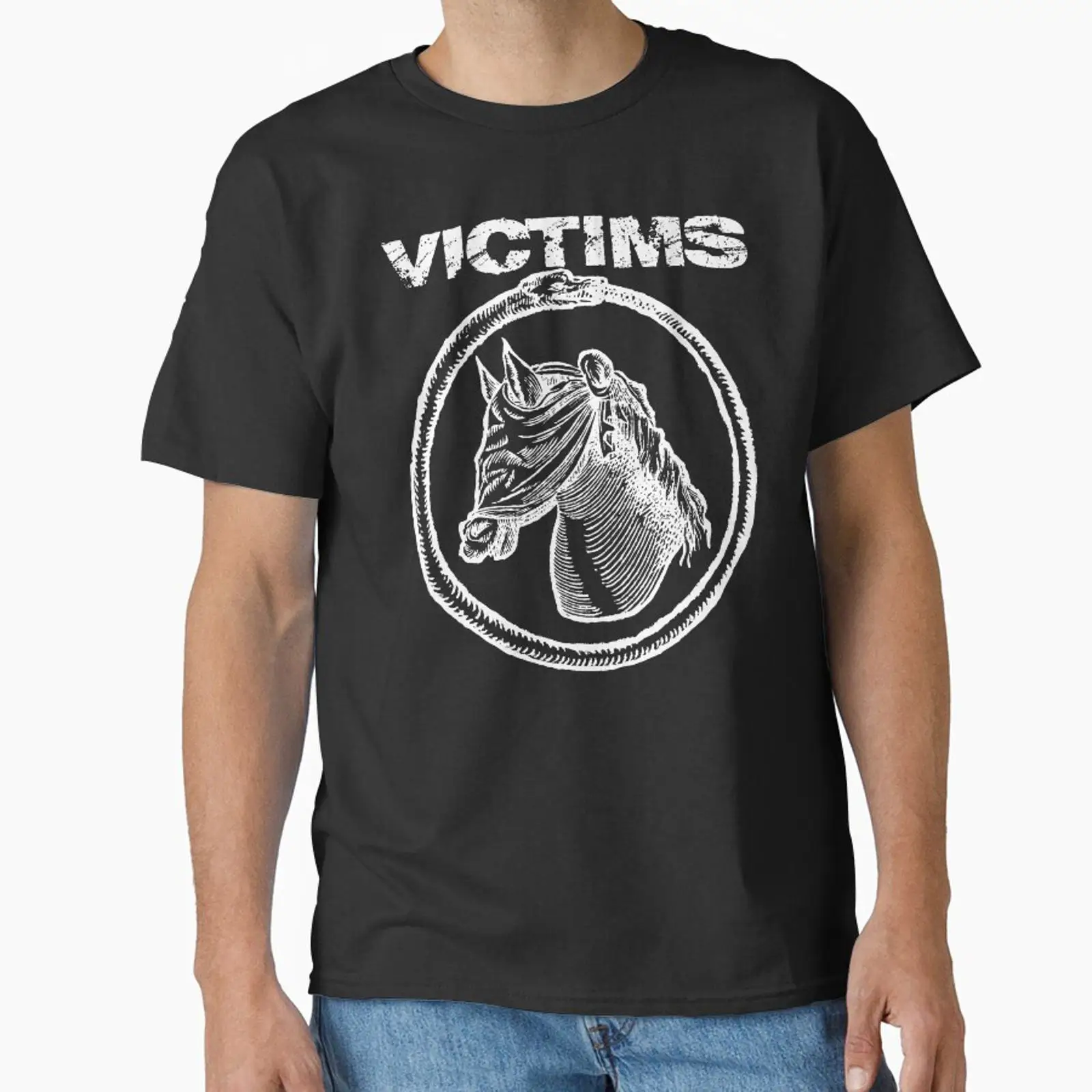 Vintage Fashion Victim - VICTIMS HORSE 클래식 티셔츠 빈티지 워싱