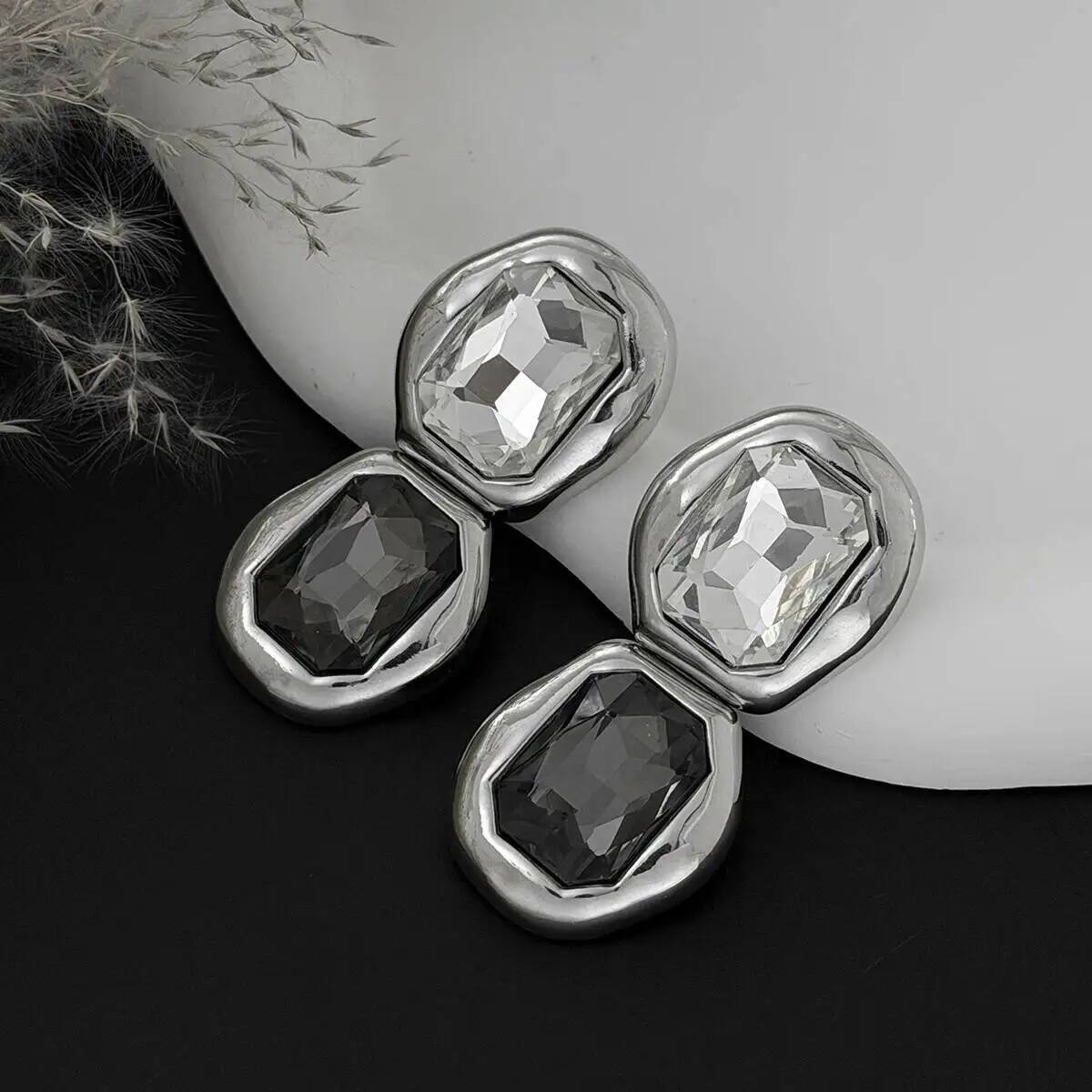 IngeSight.Z 독특한 럭셔리 빅 글래스 라인스톤 - Z Vintage Fashion 리뷰 및 가격