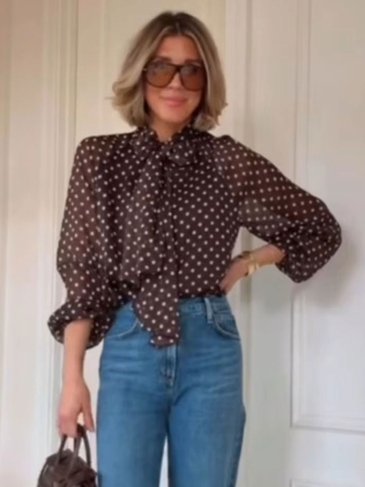HH 여성 패션 빈티지 물방울 무늬 프린트 셔츠 긴팔  - Vintage Fashion Trends 2026 리뷰 및 가격