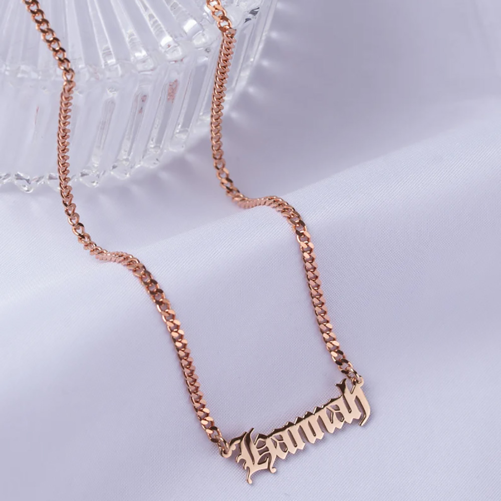 여성을위한 개인화 된 오래된 영어 스테인레스 스틸 목걸 - Vintage Fashion Guild 리뷰 및 가격