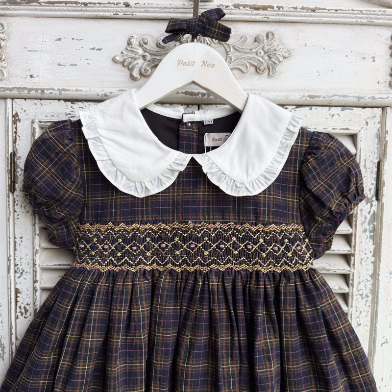 빈티지 다크 블루 손자수 여아 긴팔 드레스 수제 부티크 - Vintage Fashion Boutique 리뷰 및 가격