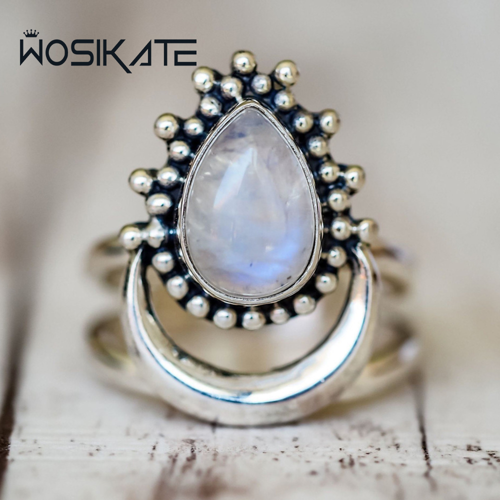 WOSIKATE 빈티지 워터 드롭 모양의 문스톤 태국  - Z Vintage Fashion 리뷰 및 가격