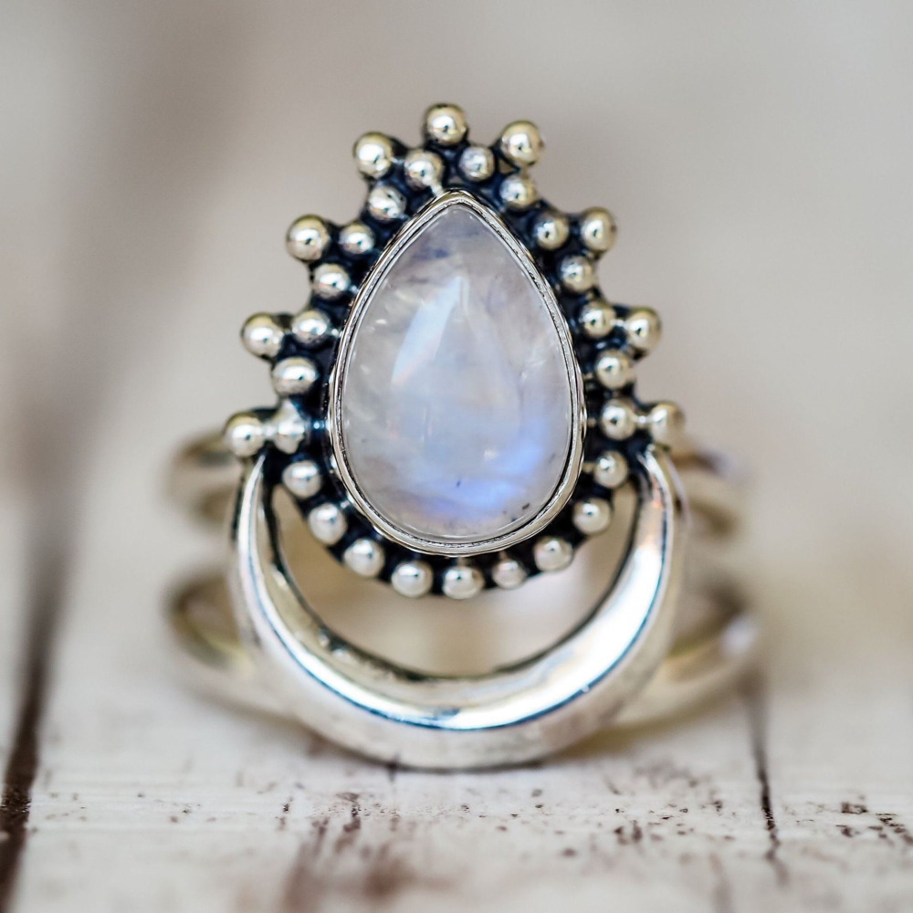 WOSIKATE 빈티지 워터 드롭 모양의 문스톤 태국  - Z Vintage Fashion 리뷰 및 가격