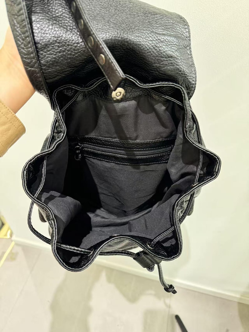 고딕 펑크 PU 가죽 숄더 백 리벳 Y2K 배낭 여성용 - Vintage Fashion Boutique 리뷰 및 가격