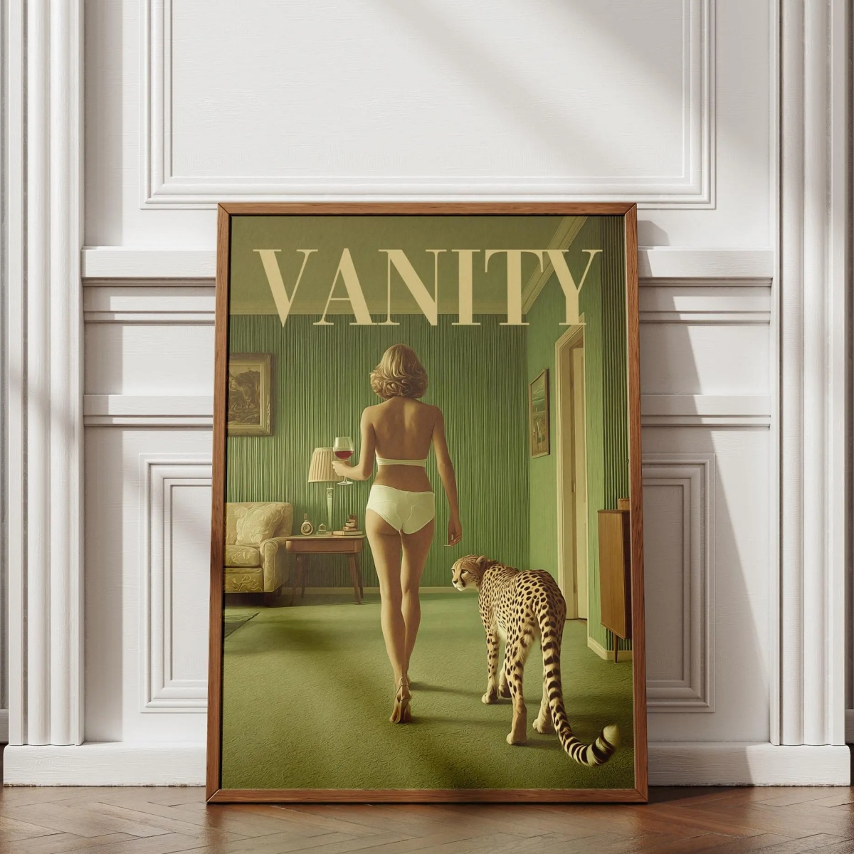 치타를 안고 있는 빈티지 여성 캔버스 프린트 포스터 패 - Vintage Vogue Fashion Poster 리뷰 및 가격
